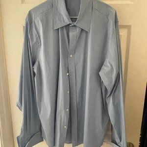 Men's Theory Light Blue Button Down Dress Shirt Size XL